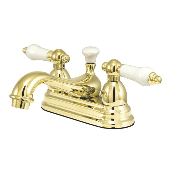 KS3602PL 4" Centerset Bathroom Faucet, Polished Brass